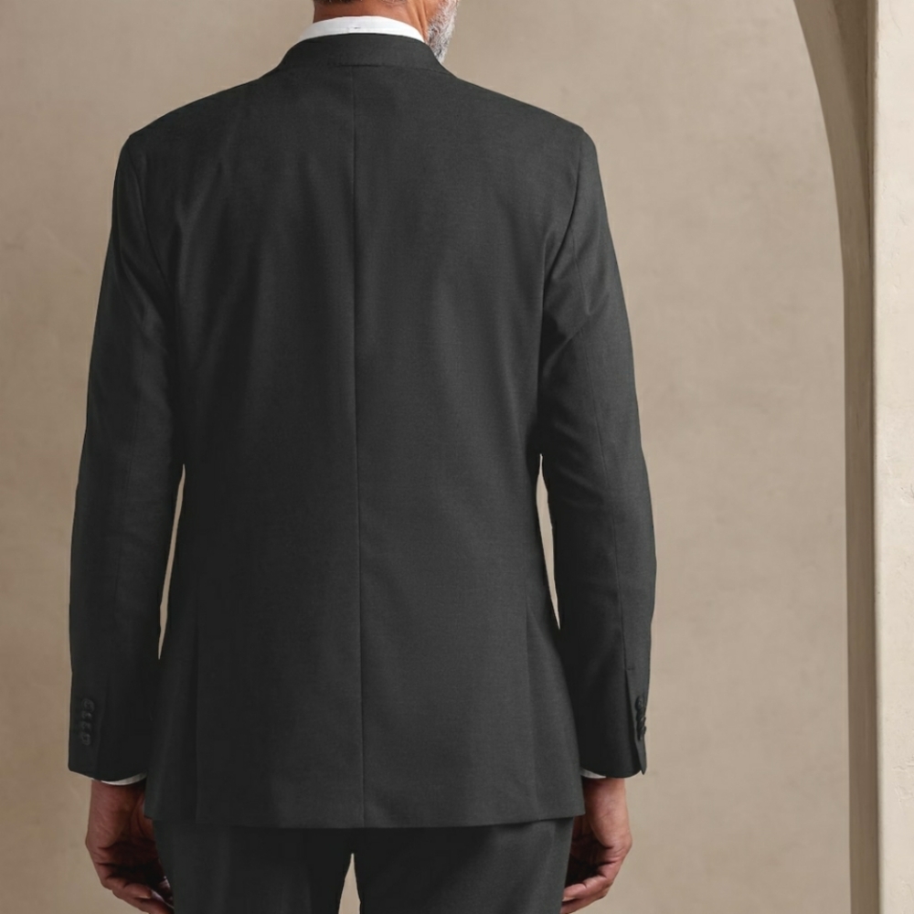 Banana Republic Modern Classic Heather Suit Jacket Blazer Charcoal Blue NWOT - Picture 10 of 17